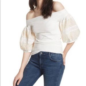 Free People Ivory off shoulder top.